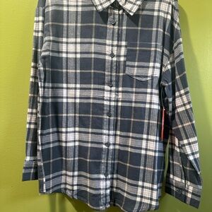 wonder nation Navy & White Plaid Button-Down Shirt